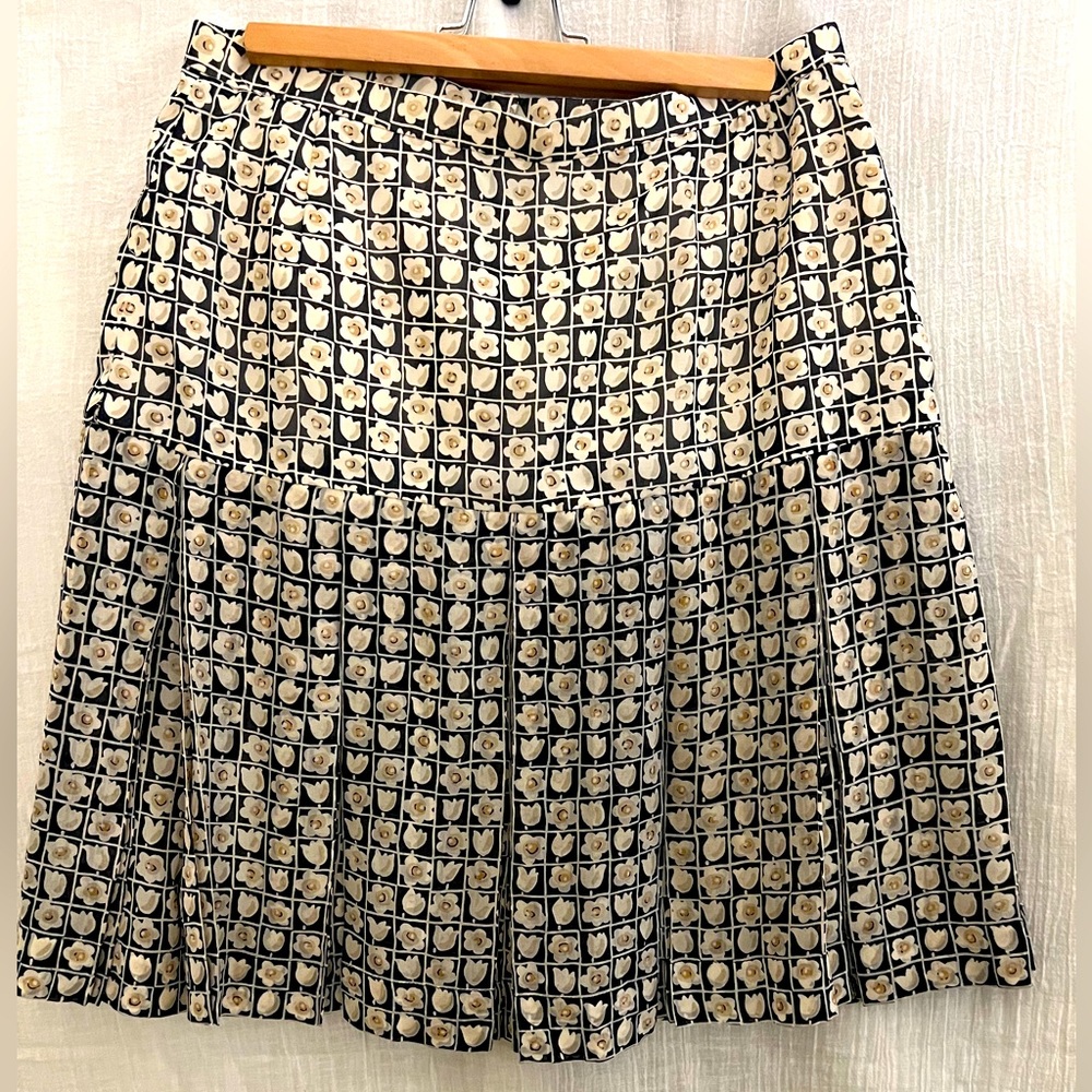 Vintage y2k Floral Box Pleated Skater Skirt